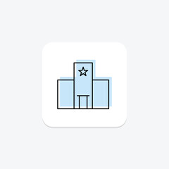 Hotel Marketing color shadow thinline icon , vector, pixel perfect, illustrator file