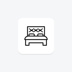 Hotel Bed line icon , vector, pixel perfect, illustrator file