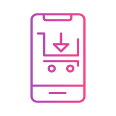 Add to cart gradient icon. shopping, commerce and business symbol icons. perfect for interfaces, websites, UI and mobile apps.