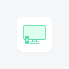 Hotel TV duotone line icon , vector, pixel perfect, illustrator file