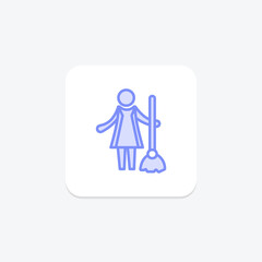 Hotel Cleaning duotone line icon , vector, pixel perfect, illustrator file