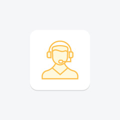 Hotel Customer Service duotone line icon , vector, pixel perfect, illustrator file