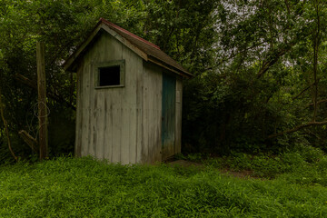 Abandoned outhouse in the Delaware Water Gap National Recreation Area