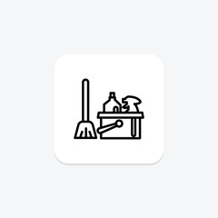 Hotel Housekeeping line icon , vector, pixel perfect, illustrator file