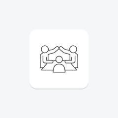 Hotel Conference Room thinline icon , vector, pixel perfect, illustrator file