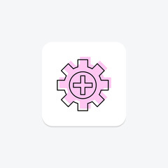 Health and Safety Management color shadow thinline icon , vector, pixel perfect, illustrator file