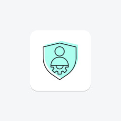 Security Management color shadow thinline icon , vector, pixel perfect, illustrator file