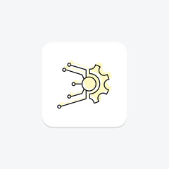 Technology Management color shadow thinline icon , vector, pixel perfect, illustrator file