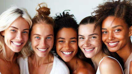 Diverse Beautiful Women. Concept of Natural Beauty and Skincare
