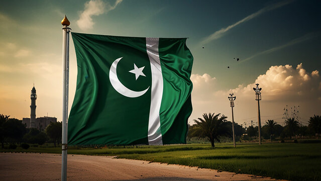 14 August 1947 Pakistan day unique and beautiful banner 77th independence day of Pakistan background wallpaper illustration