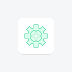 Health and Safety Management duotone line icon , vector, pixel perfect, illustrator file