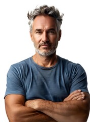 Fototapeta premium Portrait of a handsome man with grey hair and beard