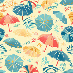 Obraz premium seamless background with summer umbrellas 