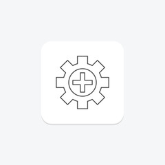 Health and Safety Management thinline icon , vector, pixel perfect, illustrator file