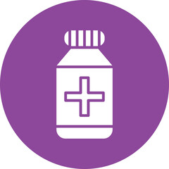 Obraz premium Medicine Bottle glyph circle icon