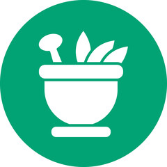 Mortar and Pestle glyph circle icon