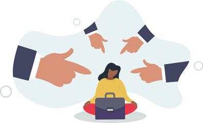 Toxic work, abuse or bullying colleagues, bad culture make exhausted depressed employee, fear of failure and responsibility.flat design.illustration with people.