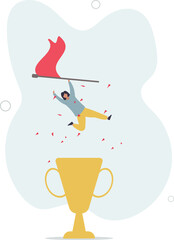 accomplishment for leadership success, determination for career success concept.flat design.illustration with people.