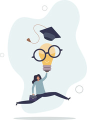 Education or knowledge is power to build creativity, idea or solution, academic or training course concept.flat design.illustration with people.