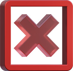 Fototapeta premium A red X. The X is a symbol of disapproval or rejection.
