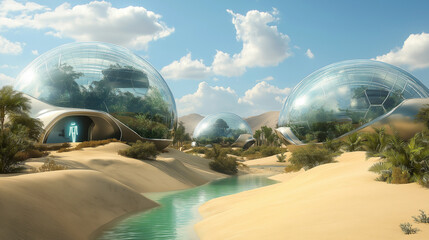 "Oasis of Tomorrow: A High-Tech Haven in the Desert"