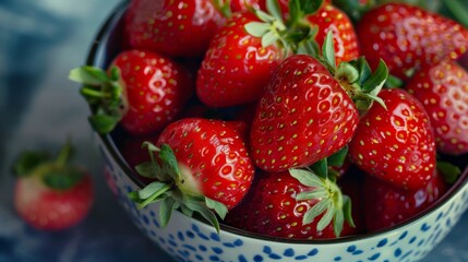 Fresh strawberries in a bowl