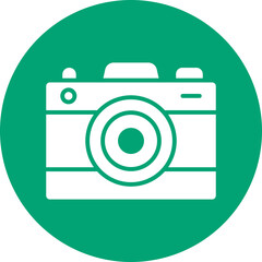 Camera glyph circle icon