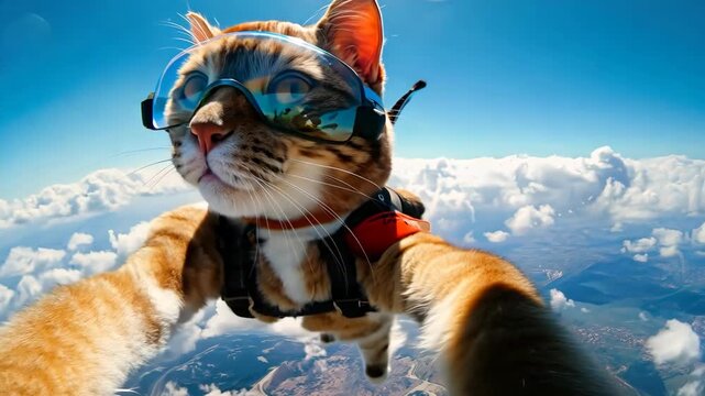 Skydiving Cat Takes a Selfie