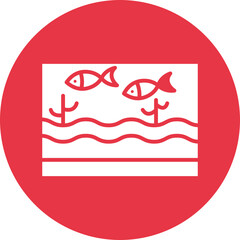 Fish Pond glyph circle icon