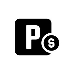 paid parking icon. vector isolated on white background, simple and modern design.