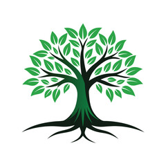 Logo Design Of Tree Illustration Rooted The Concept Large Trees