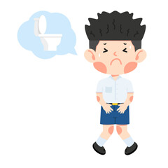 boy needs to use the restroom