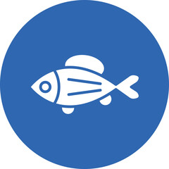 Salmon glyph circle icon