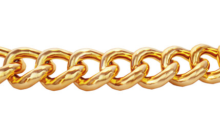 Obraz premium A fragment link of a gold chain pendant. Jewelry on transparent