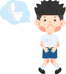 boy needs to use the restroom