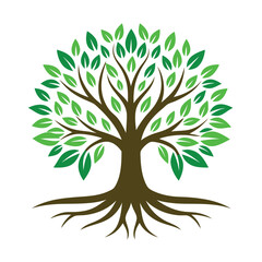 Logo Design Of Tree Illustration Rooted The Concept Large Trees