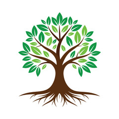 Logo Design Of Tree Illustration Rooted The Concept Large Trees