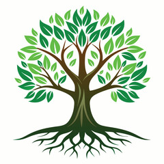 Obraz premium Logo Design Of Tree Illustration Rooted The Concept Large Trees