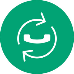 Call Back Request glyph circle icon