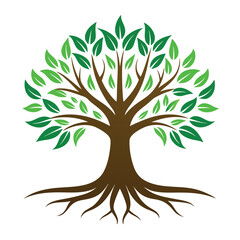Logo Design Of Tree Illustration Rooted The Concept Large Trees