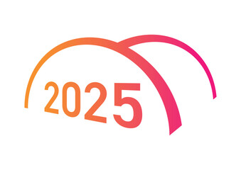 2025 logo for calendar, agenda. perspective 2025 concept. new year 2025 logo