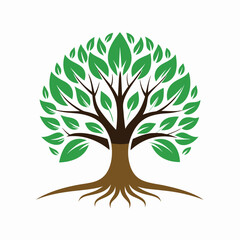 Fototapeta premium Logo Design Of Tree Illustration Rooted The Concept Large Trees