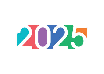 colorful 2025 logo. 2025 concept for calendar, agenda. 2025 new year concept