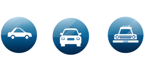 icon blue and white car