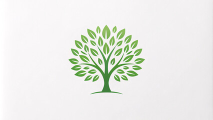 ultra minimalist line creating tree icon logo, for natural business green ecology concept, isolated