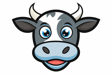 Cow head silhouette vector illustration