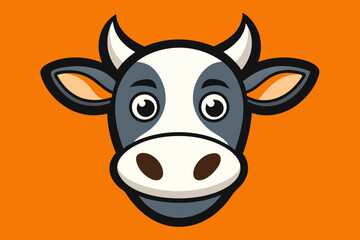 Cow head silhouette vector illustration