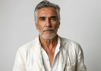 Obraz premium Portrait of a Middle Aged Man with Grey Hair