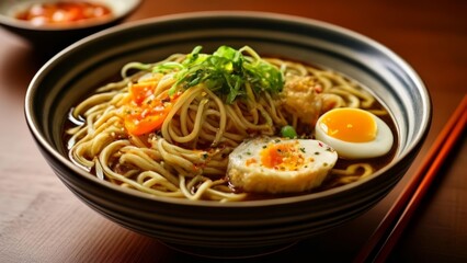  Delicious Asian noodle dish with egg and vegetables