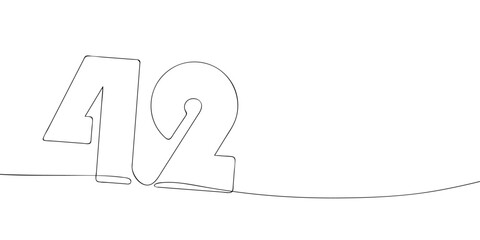 A single line drawing of a thirty two symbol. Continuous line thirty second number icon. One line icon. Vector illustration.